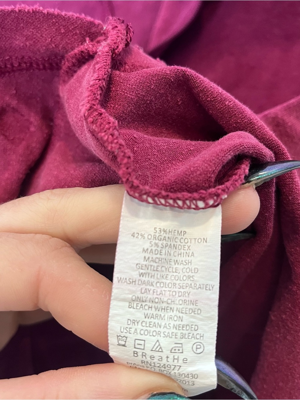 Prana Organic Cotton Hemp Plum Zip-Up Hoodie Hooded Lightweight Jacket XS Purple - Picture 5 of 6